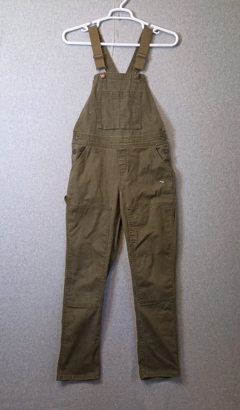 REI Trailsmith Green Stretch Canvas Straight Leg Workwear Overalls Women's 2